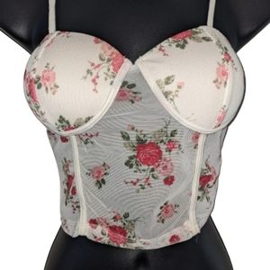 Floral sheer Corset Top B/Small